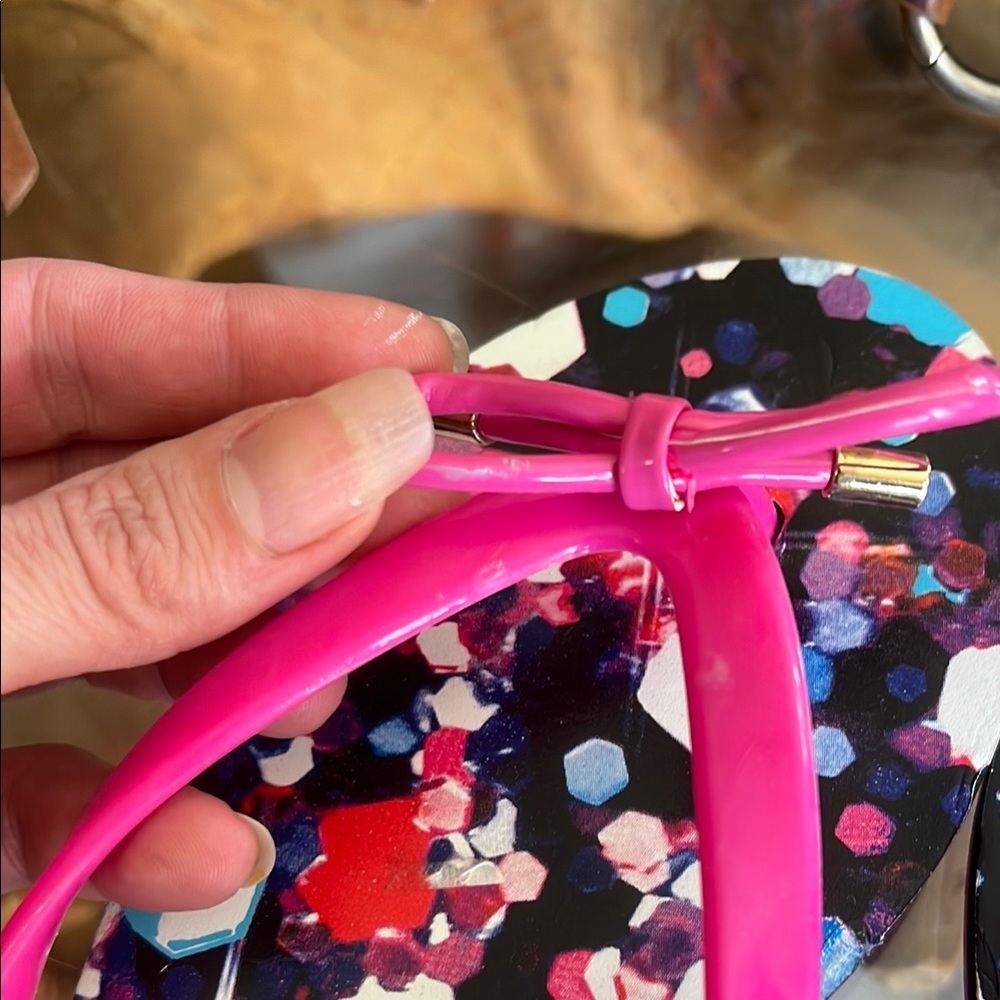 Kate Spade Pink and Multicolor Flip Flops - Picture 2 of 7